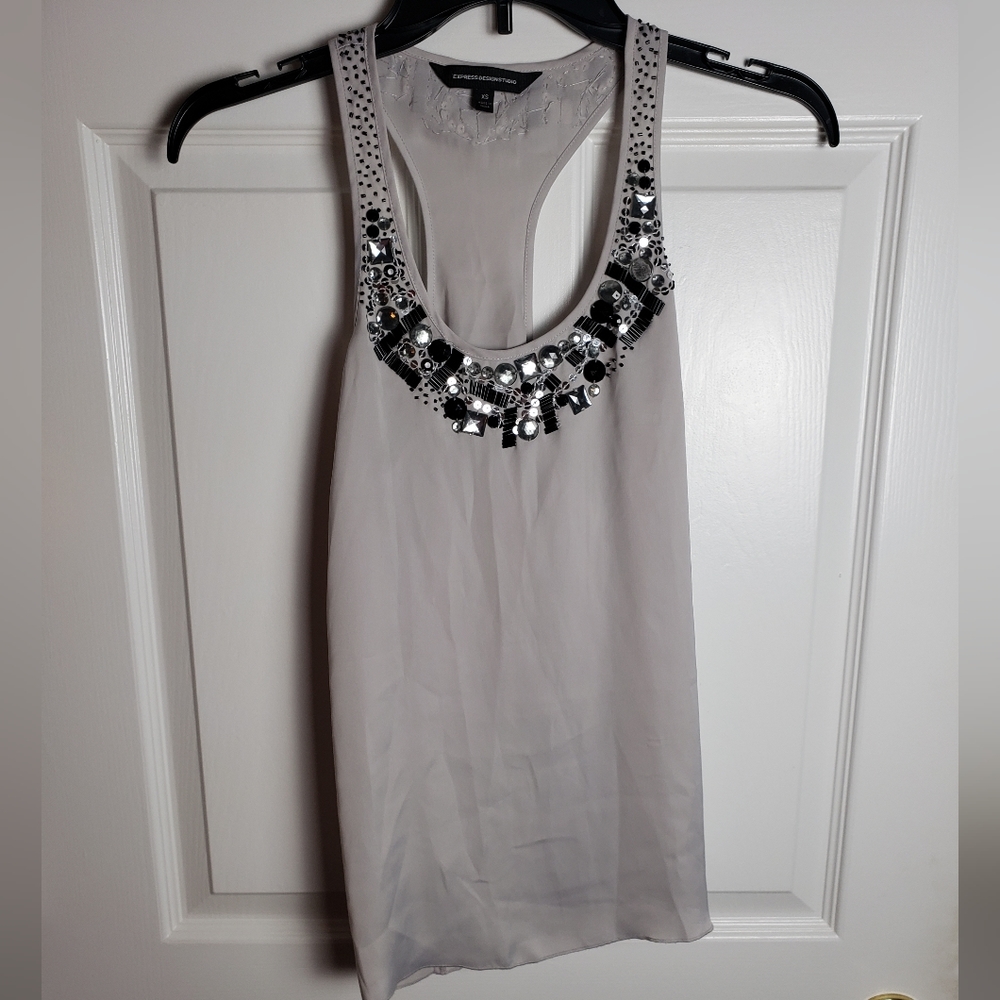 Express Design Studio Jewel Embellished Razorback Tank